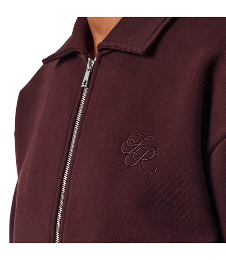 Womens/ladies Valerie Embroidered Logo Bomber Jacket Chocolate 4th & Reckless