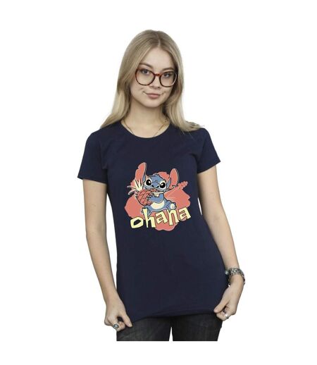 Disney Femmes/Les femmes Lilo And Stitch Ohana Pineapple Cotton T-Shirt (Bleu marine) - UTBI25804