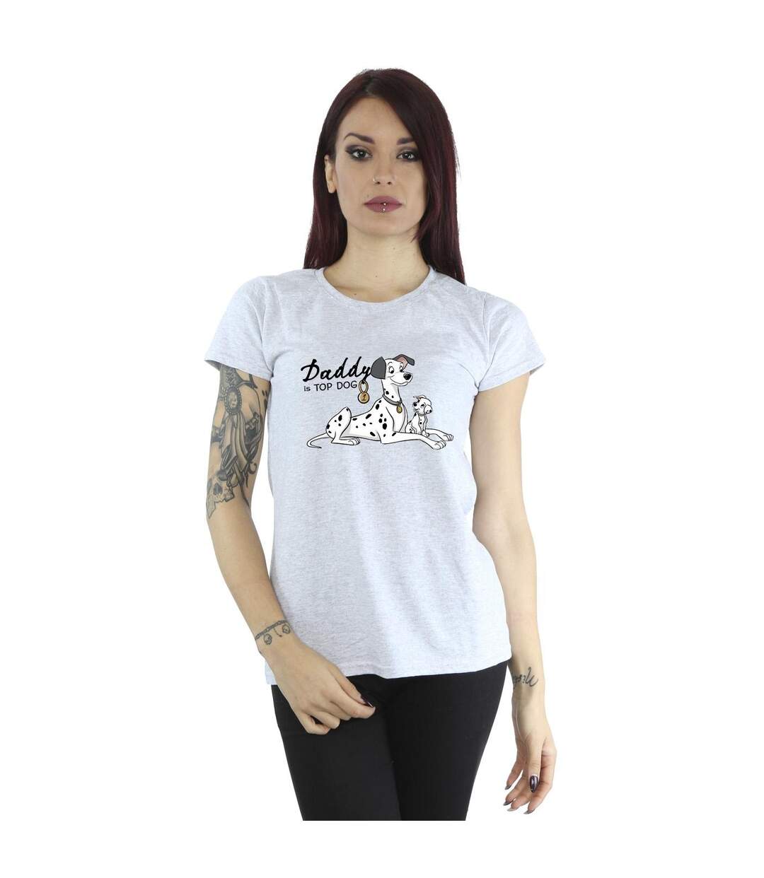 Disney T-shirt en coton Femmes/Dames 101 Dalmatians Top Dog (Gris sportif) - UTBI23012-2