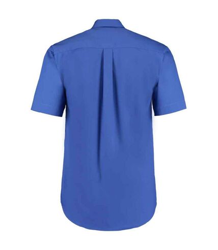 Mens oxford short-sleeved formal shirt royal blue Kustom Kit