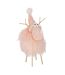 Statuette Renne Déco Bonnet & Foulard 36cm Rose Clair-1