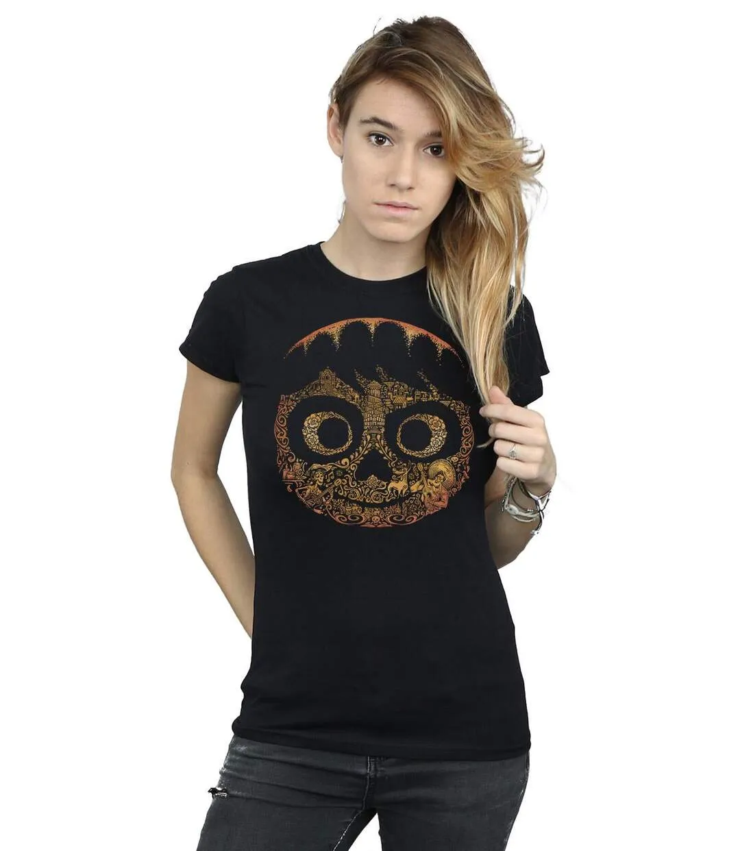 Disney - T-shirt COCO MIGUEL FACE - Femme (Noir) - UTBI14228-2