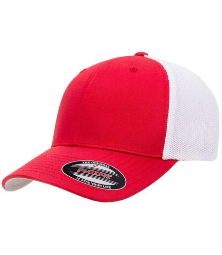 Casquette Trucker Motif/style Deux Tons Rouge Blanc Flexfit