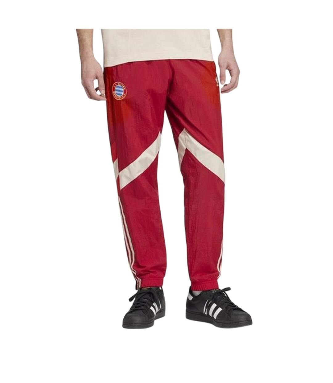 Mens Bayern Munich Tracksuit Bottoms Maroon Adidas-3