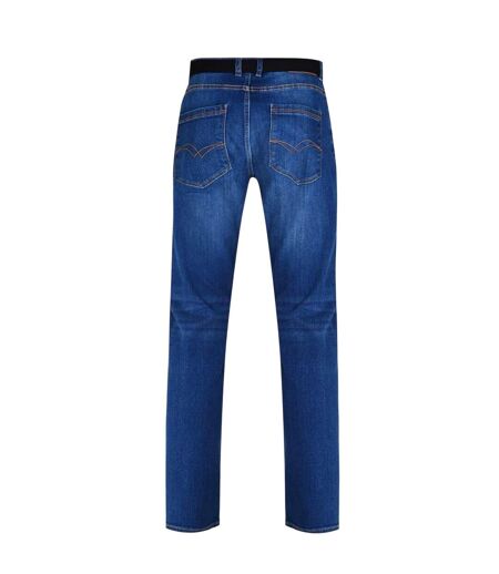 Mens Belted Straight Jeans Mid Wash Lee Cooper