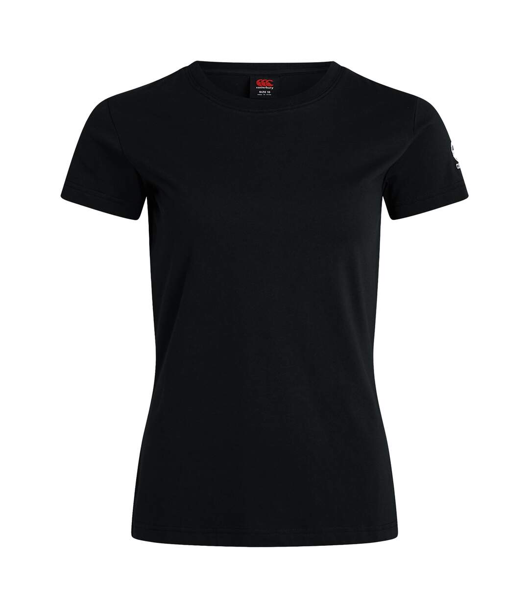Womens/ladies Club Plain T-shirt Black Canterbury-1