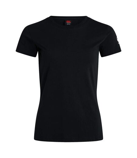 Womens/ladies Club Plain T-shirt Black Canterbury