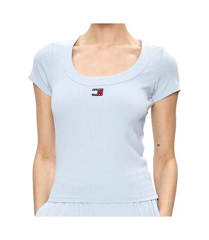 T-shirt Bleu Clair Femme Tommy Hilfiger Badge - L