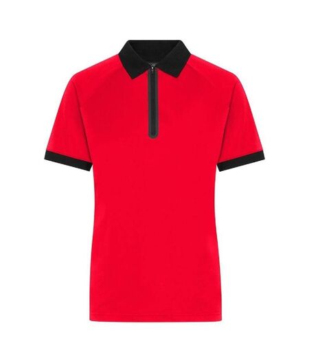 Polo technique zippé - Femme - JN1307 - rouge