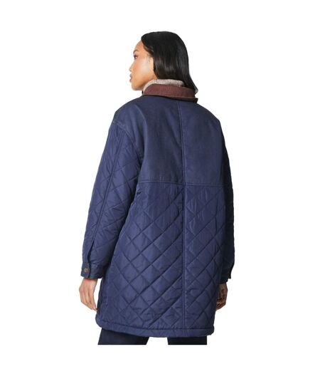 Womens/ladies quilted corduroy collar jacket navy Principles