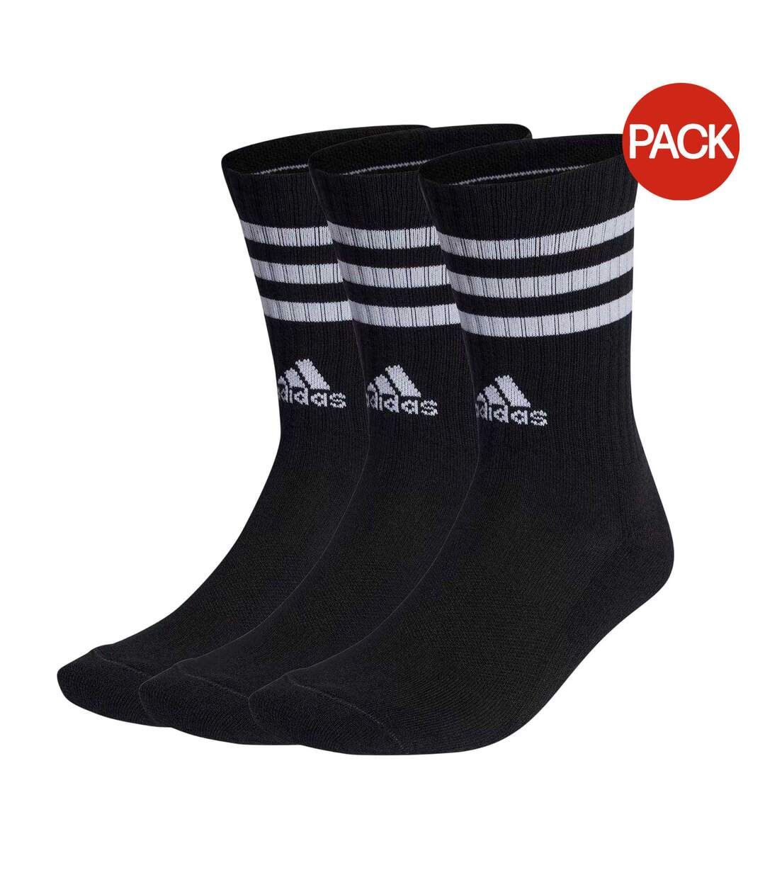Lot De 3  Chaussettes Adulte Noir Adidas-1