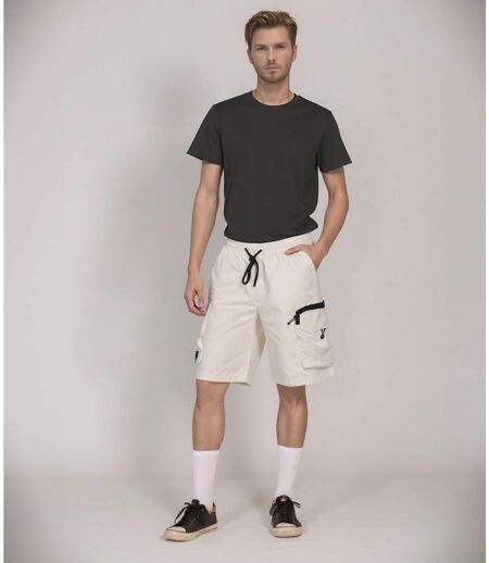 Bermuda de détente homme - Multi-poches - Couleur beige - Basique intemporel