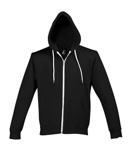 SOLS Silver Unisex Full Zip Hooded Sweatshirt / Hoodie (Black) - UTPC342