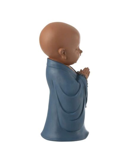 Statuette Moine Prière Grady 32cm Bleu