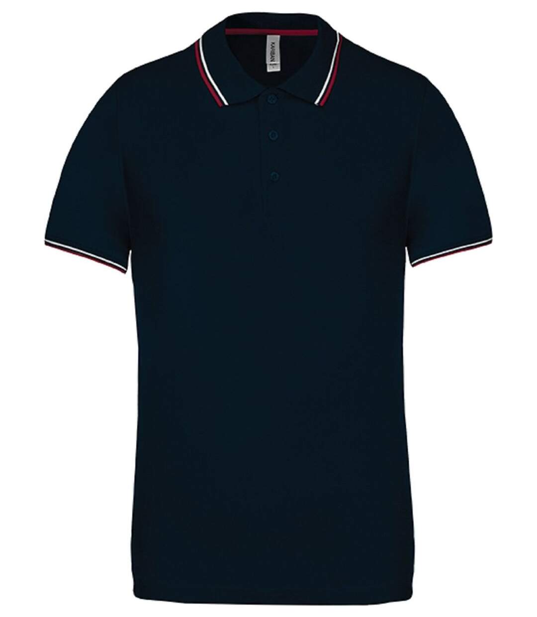 Polo bandes contrastées homme - K250 - bleu marine wine-blanc - manches courtes