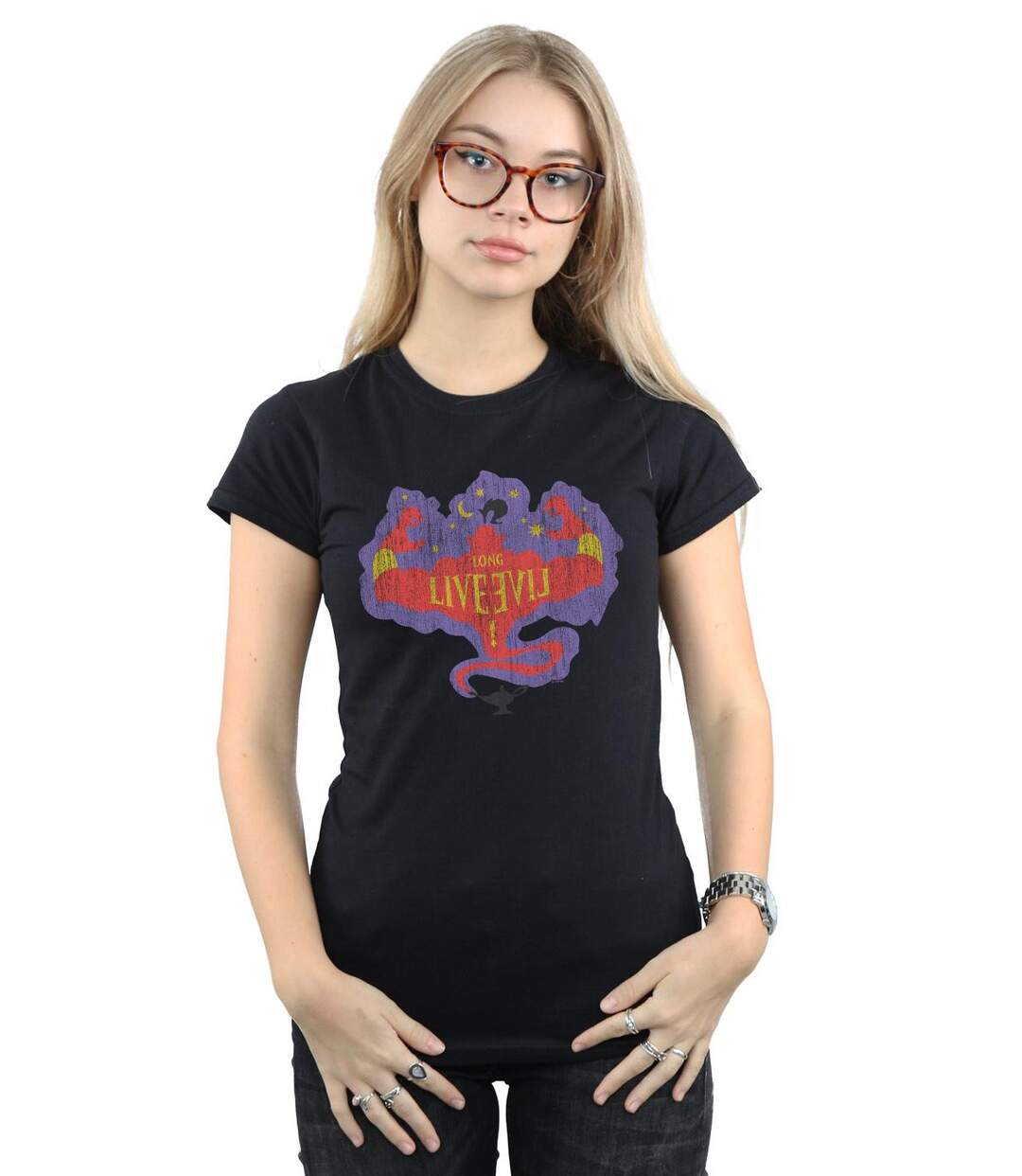 Disney - T-shirt THE DESCENDANTS GENIE LONG LIVE - Femme (Noir) - UTBI17640-2