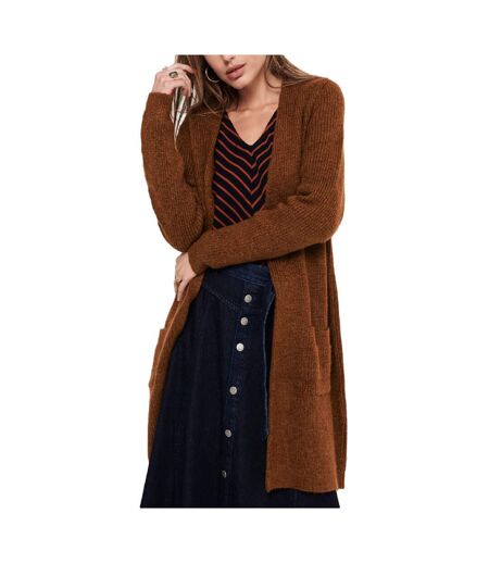 Gilet Long Marron Femme Only Jade