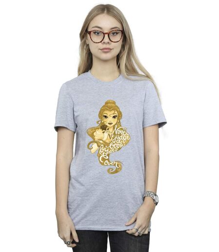 Disney - T-shirt BEAUTY AND THE BEAST NEVER JUDGE - Femme (Gris chiné) - UTBI14353