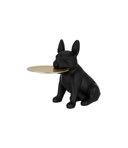Statuette Déco Bulldog Plateau 32cm Noir