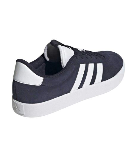 Womens/ladies Vl Court 3.0 Leather Flat Trainers Navy White Adidas