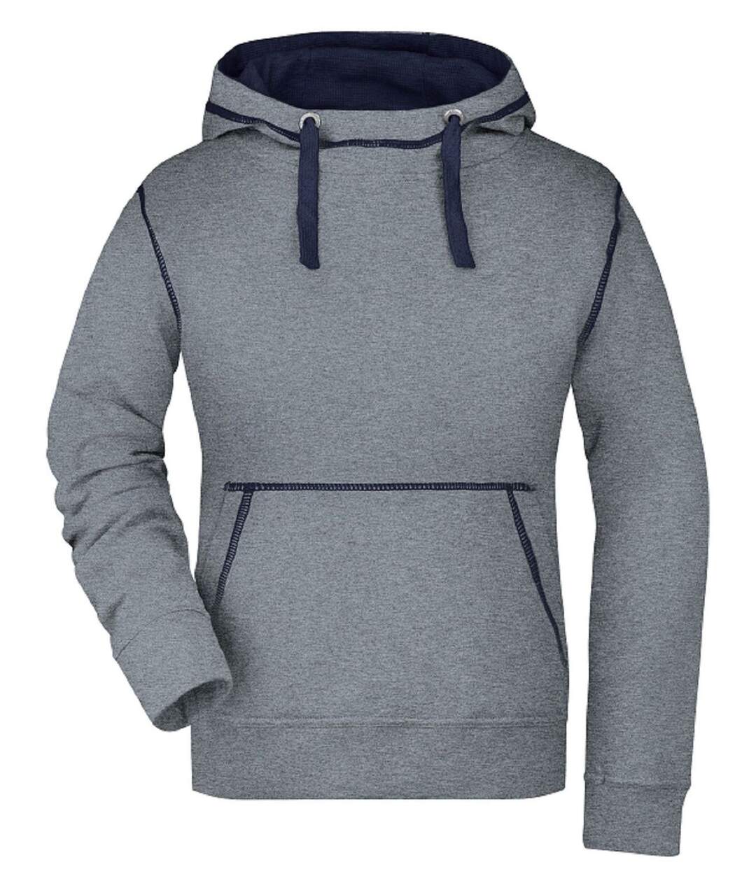 Sweat shirt à capuche femme - JN960 - gris et marine