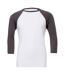 Canvas Mens 3/4 Sleeve Baseball T-Shirt (White/Asphalt)