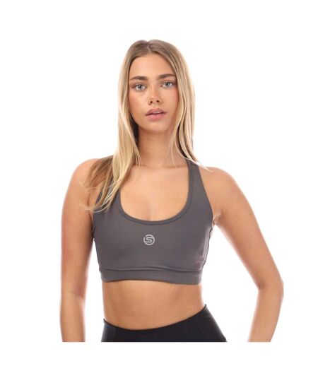 Womens/ladies Series-3 Active Sports Bra Charcoal Skins