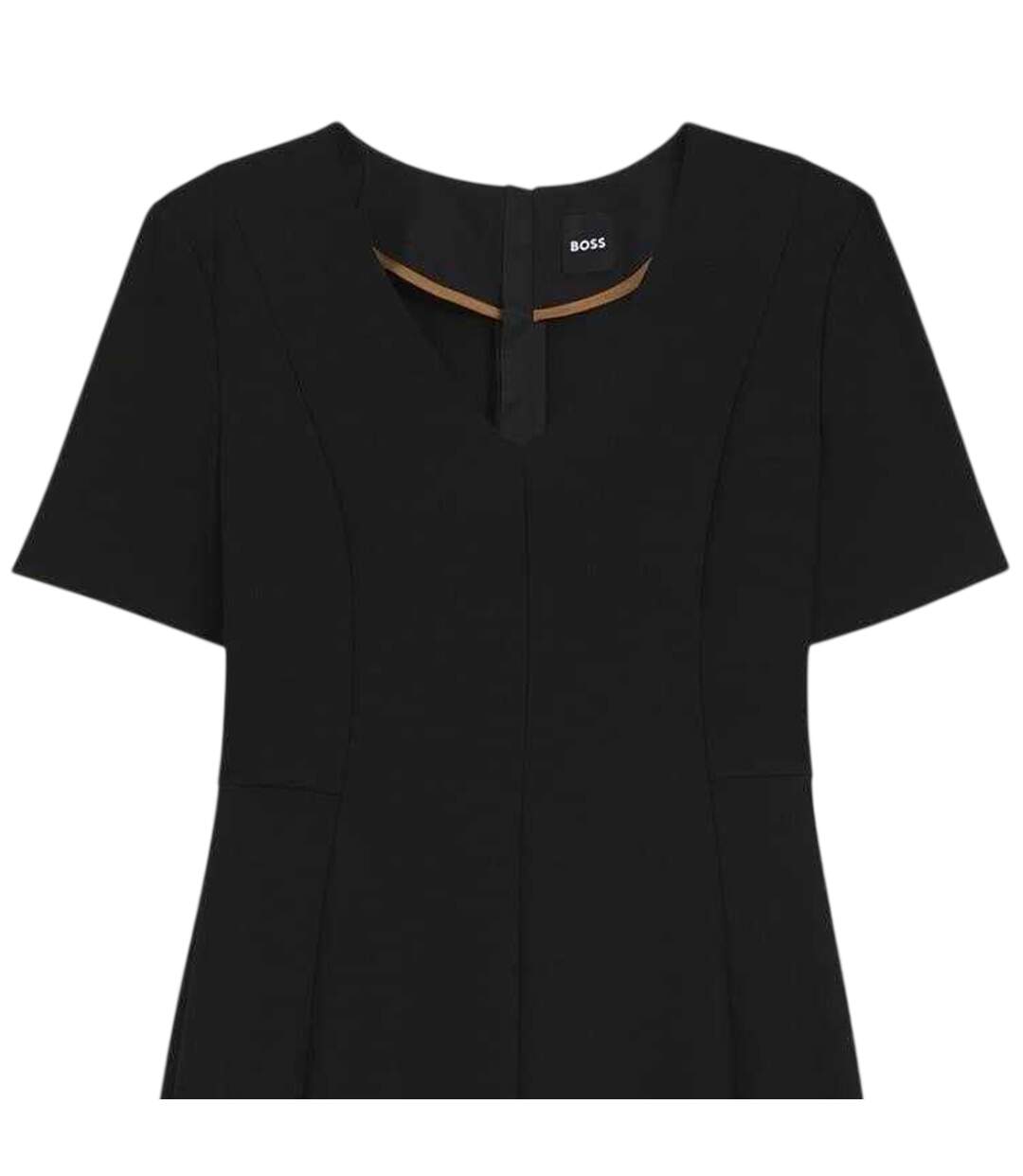 Robe Manches Courtes Motif/style Longueur Genoux Damaisa Femme Noir Boss-4