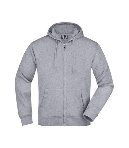 Sweat À Capuche Homme Gris Chiné James And Nicholson