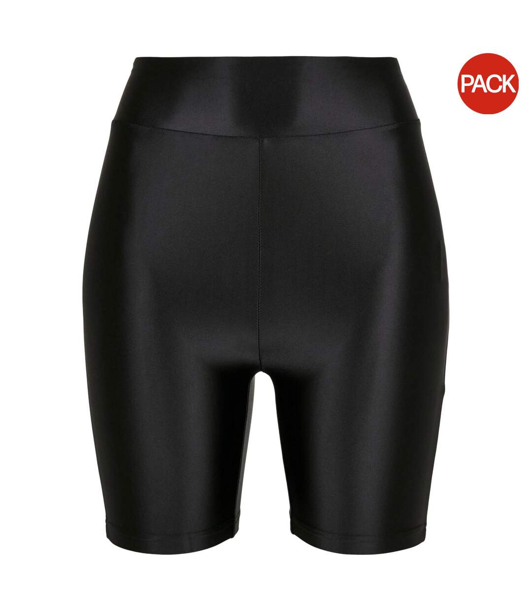 Pack Of 2  Womens/ladies Metallic Shiny High Waist Cycling Shorts  Black Urban Classics-1