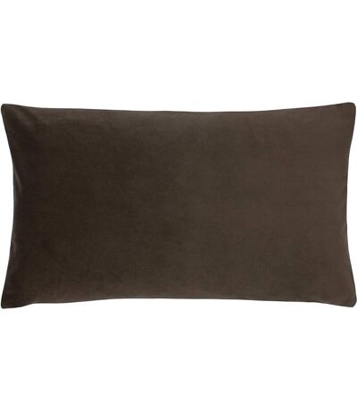 Sunningdale velvet rectangular cushion cover 30cm x 50cm truffle brown Evans Lichfield