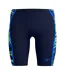 Mens Hyperboom Splice Patterned Mid Rise Jammer Shorts Navy Speedo-1