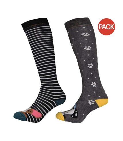 Chaussettes pour bottes femme noir / gris Simply Essentials