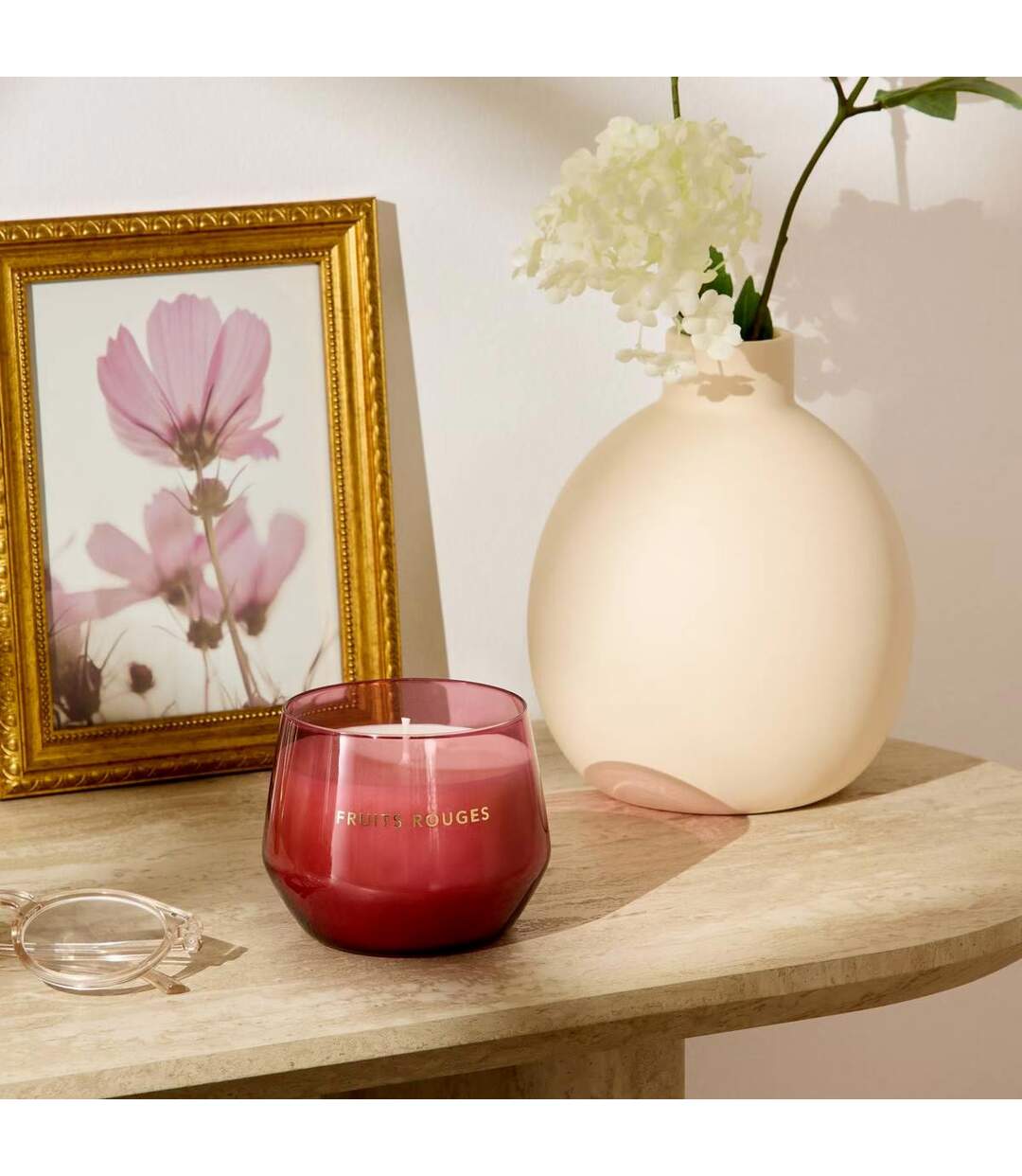 Bougie Parfumée en Verre Glowy 300g Fruits Rouges-2