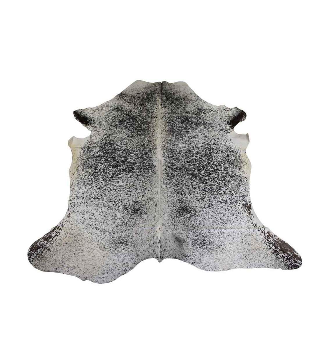 Tapis Déco Peau de Vache 195x230cm Gris & Blanc-1