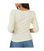 Haut Manches Bouffantes Motif/style Côtelé Femme Crème Brave Soul-3