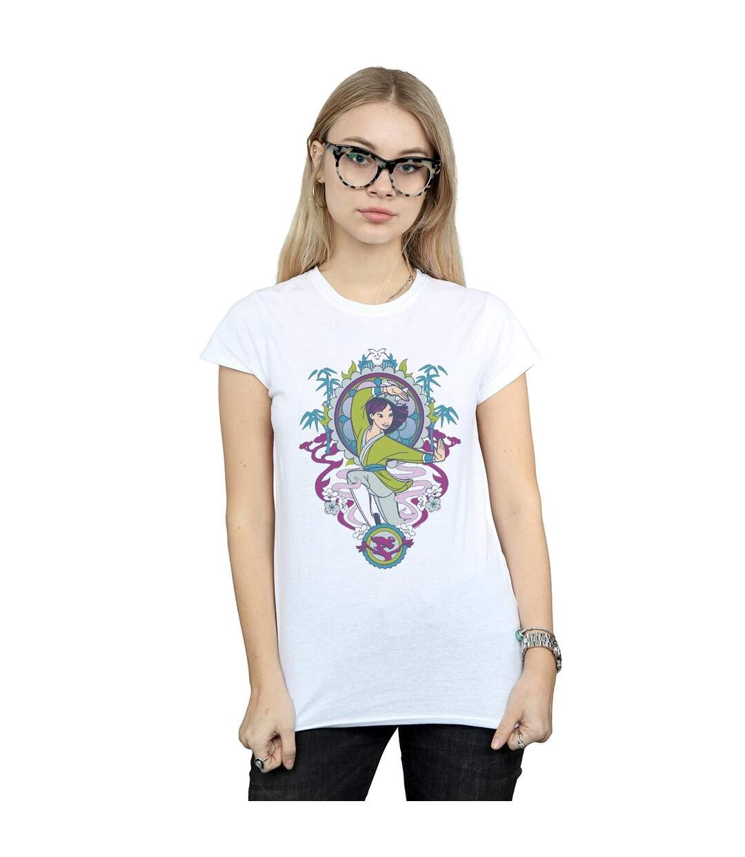 Disney Femme/Les femmes Mulan - T-shirt en coton ornemental (Blanc) - UTBI16052-2
