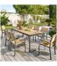 Table de jardin fixe Lensia en eucalyptus et aluminium - 8 Places