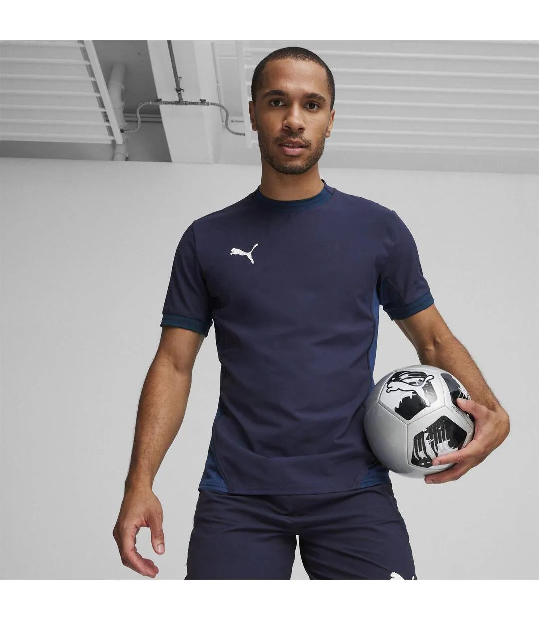 Mens Teamfinal Jersey T-shirt Navy White Blue Puma-3