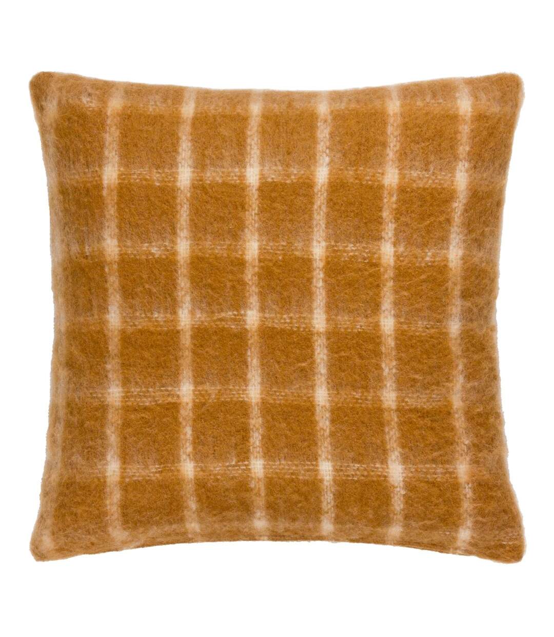 Yarrow faux mohair checked cushion cover 45cm x 45cm ginger Yard