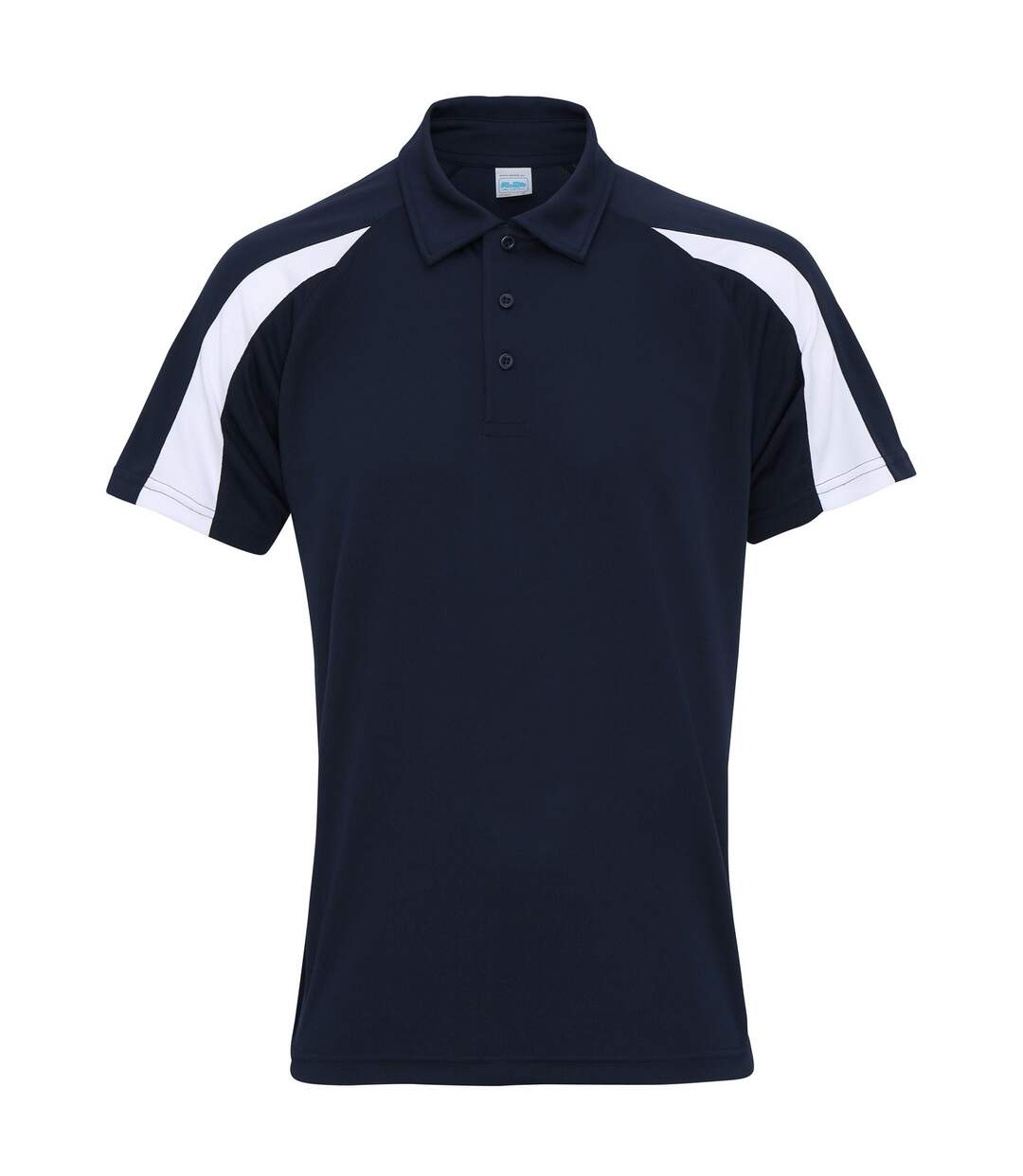 AWDis Just Cool Mens Short Sleeve Contrast Panel Polo Shirt (French Navy/Arctic White) - UTRW3479-1