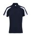AWDis Just Cool Mens Short Sleeve Contrast Panel Polo Shirt (French Navy/Arctic White) - UTRW3479-1