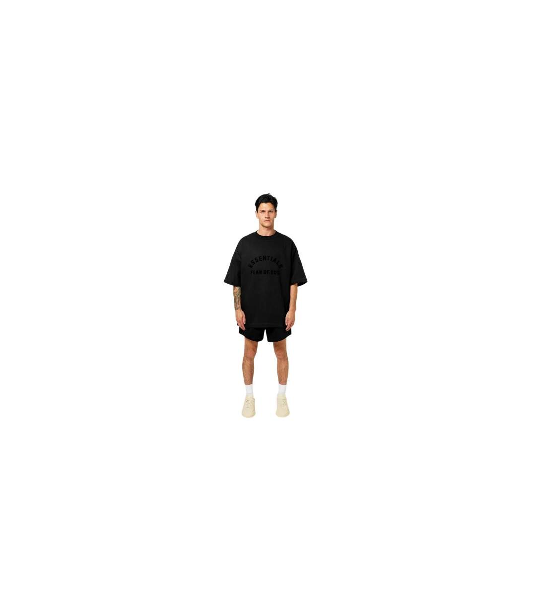 T-shirt Manches Courtes Motif/style Logo Homme Noir Essentials-1