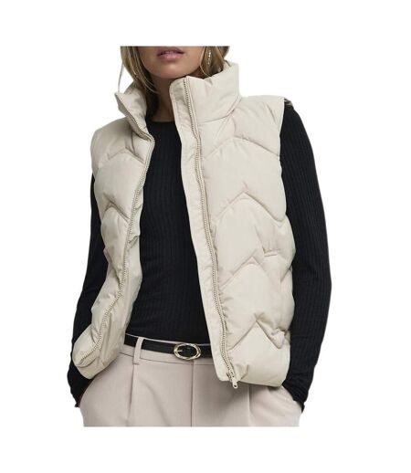 Doudoune sans manches beige femme jdy power