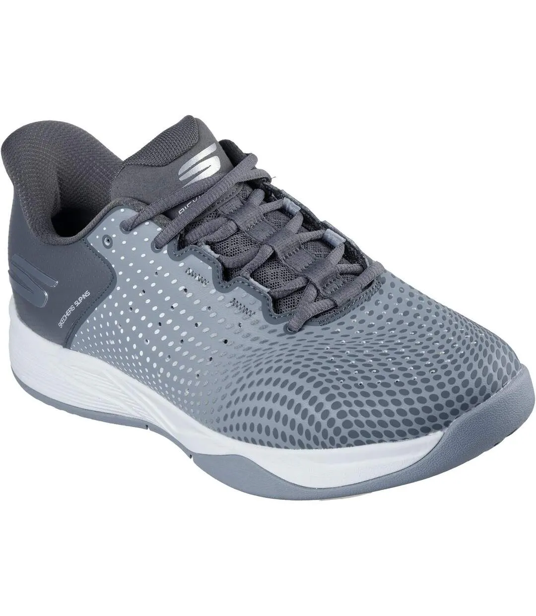 Mens Viper Court Reload Relaxed Fit Trainers Grey Charcoal Skechers-1