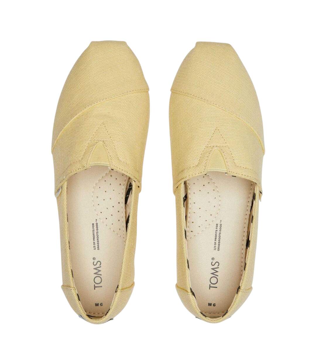 Womens/ladies Alpargata Classic Canvas Flat Espadrilles Yellow Toms-3