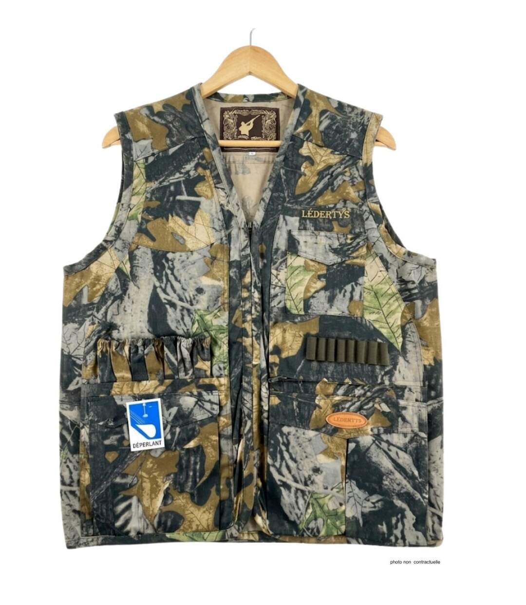 Gilet de Chasse LEDERTYS Forestwood LY0205 – Camouflage, Robustesse et Organisation Maximale-2
