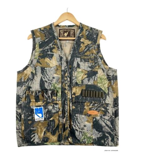 Gilet de Chasse LEDERTYS Forestwood LY0205 – Camouflage, Robustesse et Organisation Maximale
