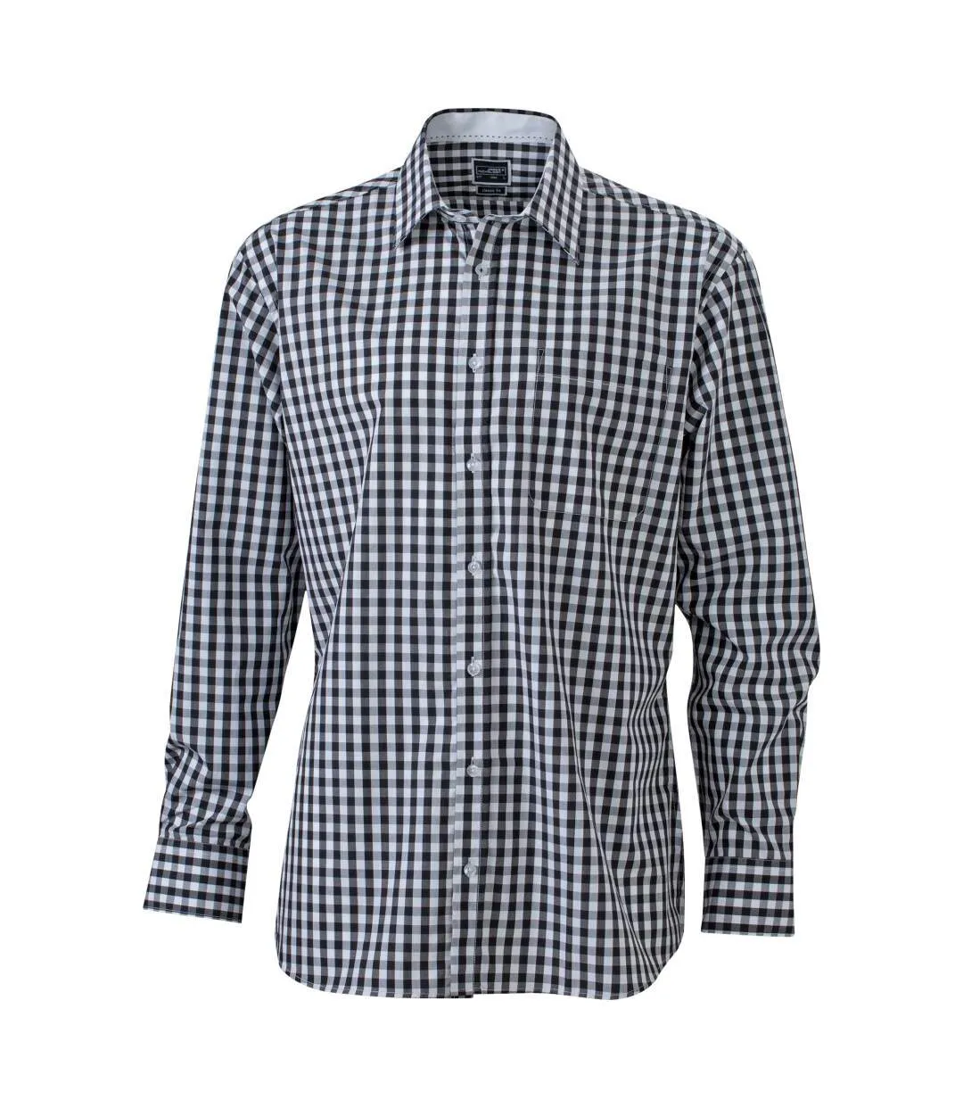 Chemise Motif/style À Carreaux Homme Noir Blanc James And Nicholson-1