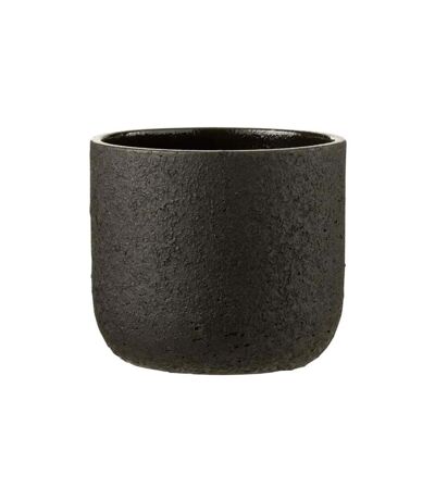 Cache-Pot Design Rugueux 25cm Noir